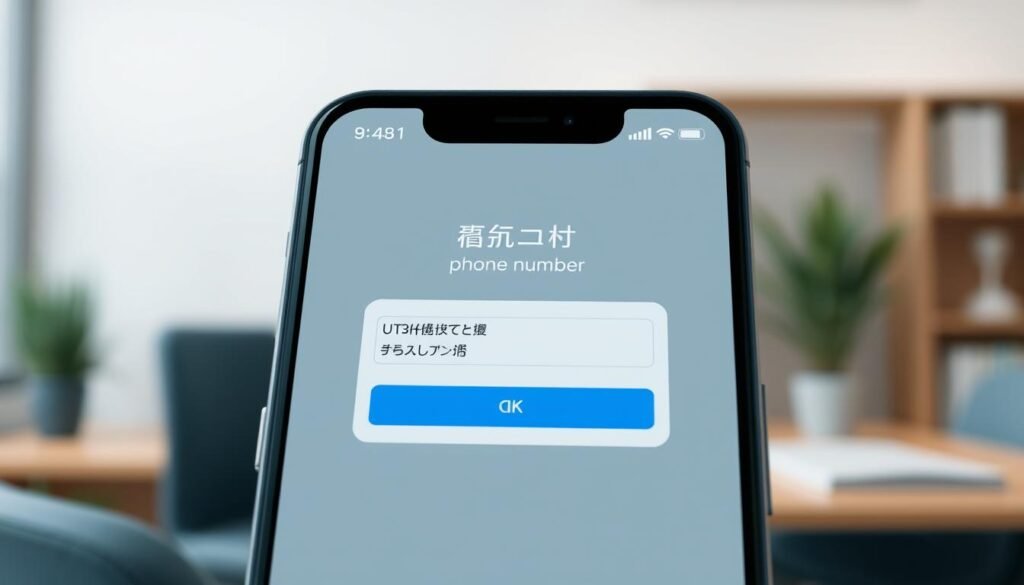 A modern, minimalist illustration depicting a smartphone screen displaying the UTown login interface. The screen features a prominent "手機號碼恢復帳號" heading, along with input fields for the user's phone number and verification code. The interface is clean and intuitive, with a muted color palette of grays, blues, and whites. The foreground is sharply in focus, with a slightly blurred background suggesting a minimalist office or home setting. Soft, diffused lighting creates a calm, professional atmosphere. The overall impression is one of a simple, user-friendly process for recovering a forgotten UTown account using a mobile phone number.