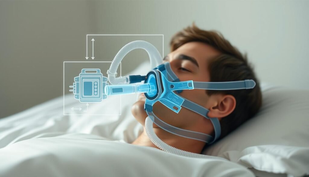 睡眠呼吸機原理示意圖