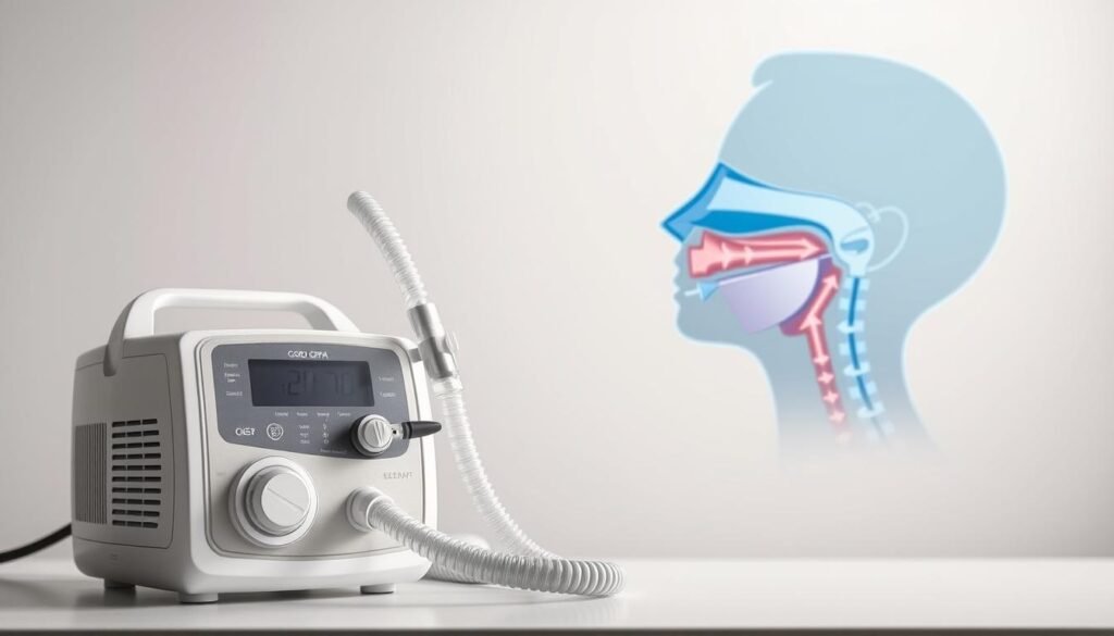 睡眠呼吸機原理示意圖
